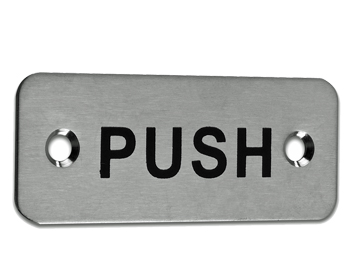 Eurospec 'Push' Sign, Polished Stainless Steel OR Satin Stainless Steel Finish - FPA1302